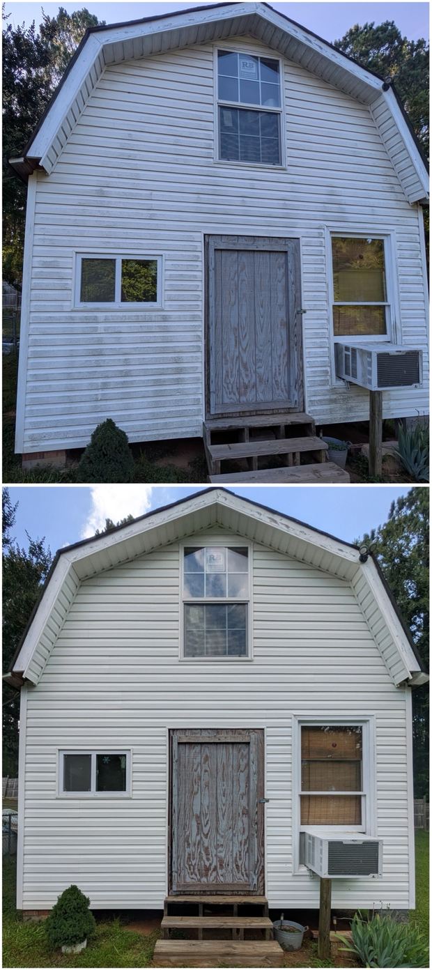 Farmhouse Siding Soft Wash — Eagle Eye Pressure Washing, House & Roof Soft Washing