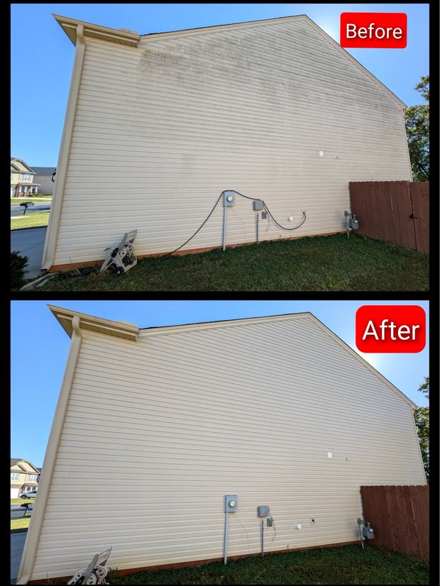 Full Gable Wall Soft Wash — Eagle Eye Pressure Washing, House & Roof Soft Washing