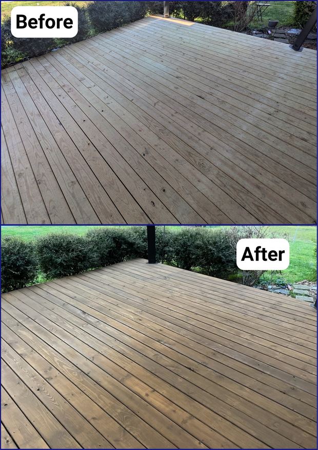 Large Wood Deck Wash — Eagle Eye Pressure Washing, Decks & Fences